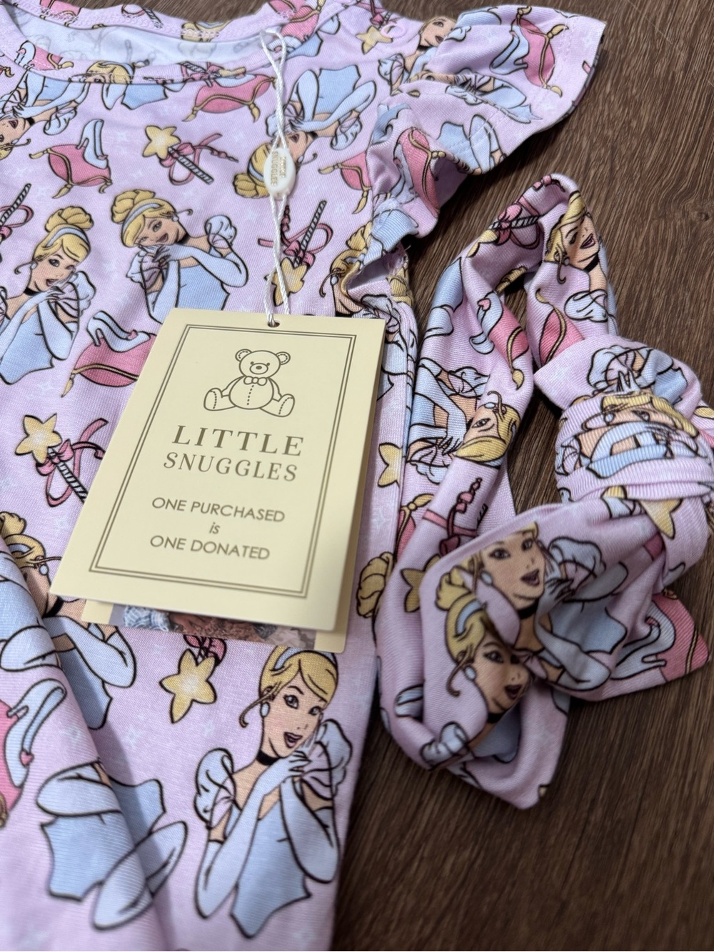 Little Snuggles Girls Size 3 3T Bodysuit Dress Bamboo Cinderella Disney Princess - Picture 2 of 6